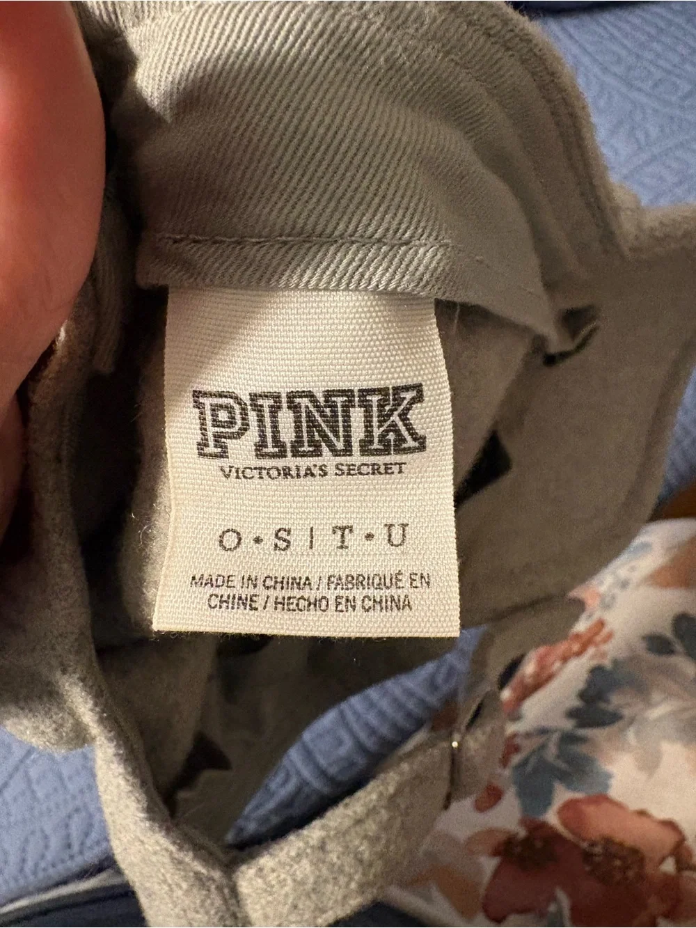 PINK Victoria's Secret  grey Baseball Cap with Black Embroidered Logo